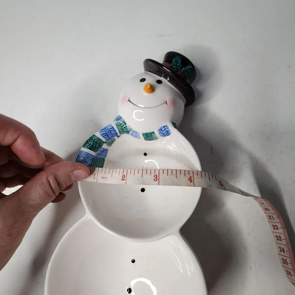 Hallmark separated tray cookie candy veggie tray snowman christmas winter